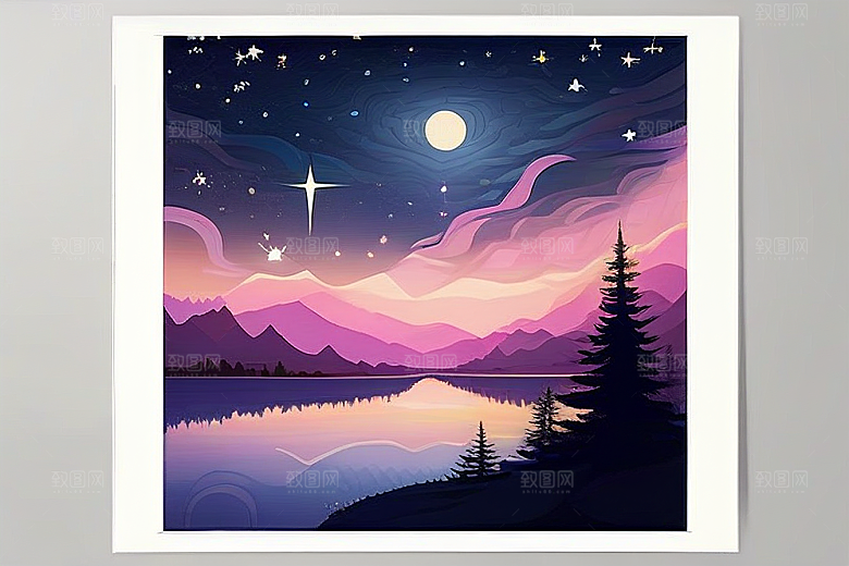 夜色花海星空玫瑰的梦幻画卷