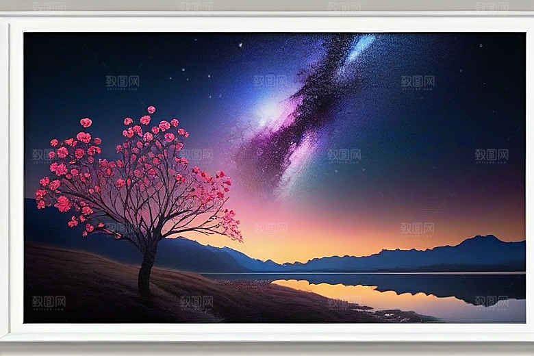 夜色花海星空玫瑰的梦幻画卷
