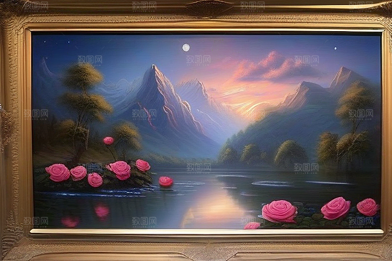 星空花海迷人而宁静的天地奇观