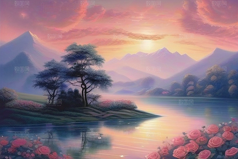 星空玫瑰浪漫唯美的天地之景