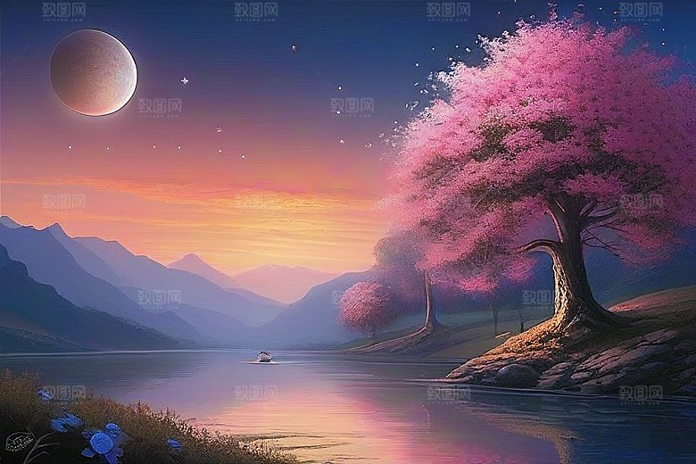 星空玫瑰浪漫唯美的天地之景