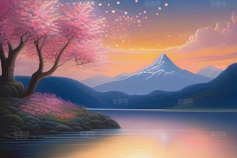 星空玫瑰浪漫唯美的天地之景