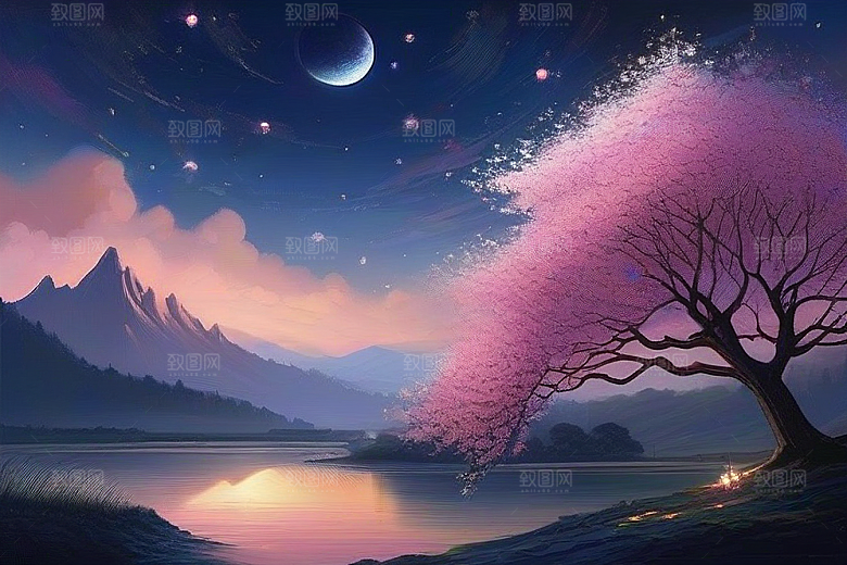 星空之舞浪漫唯美的花与星相遇