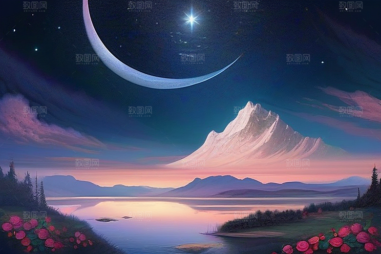 星空之舞浪漫唯美的花与星相遇