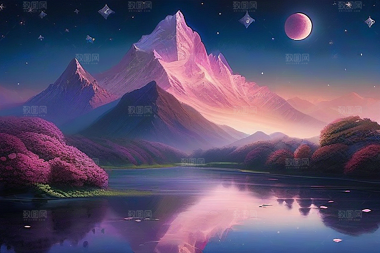 星空之舞浪漫唯美的花与星相遇