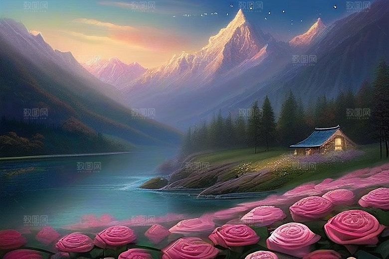 星空之舞浪漫唯美的花与星相遇