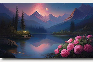 星空之舞浪漫唯美的花与星相遇