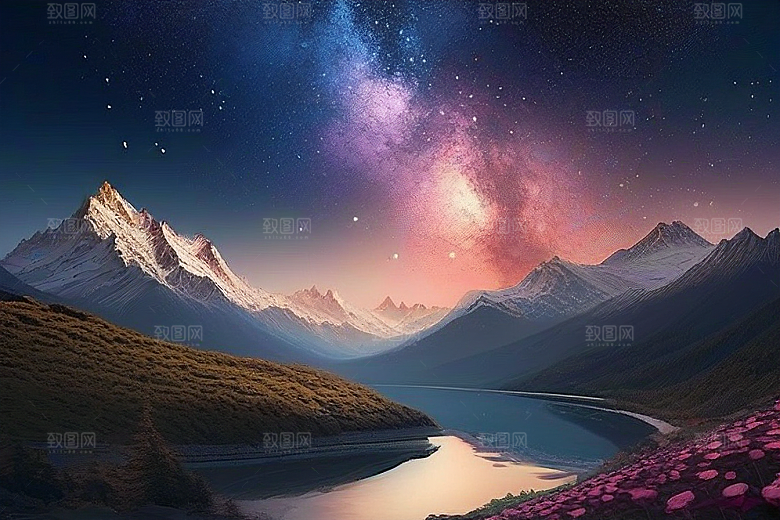 星空之舞浪漫唯美的花与星相遇