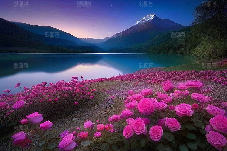 星空之舞浪漫唯美的花与星相遇