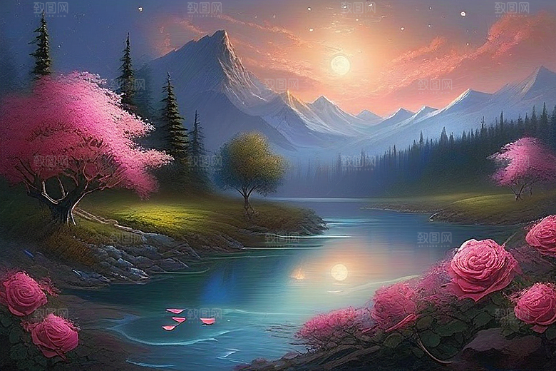星空之舞浪漫唯美的花与星相遇