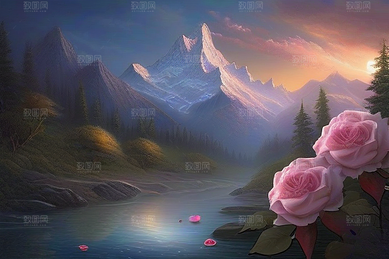 星河梦境迷人而宁静的花与星之旅