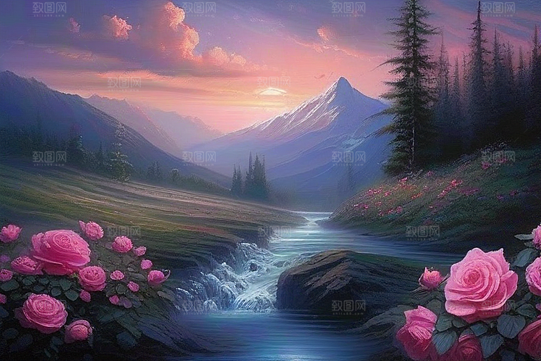 星河梦境迷人而宁静的花与星之旅