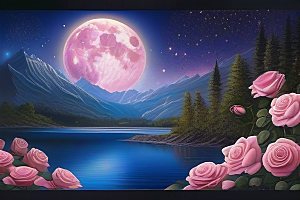 星河梦境迷人而宁静的花与星之旅