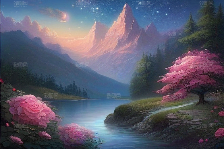 星空花吻浪漫唯美的玫瑰奇观
