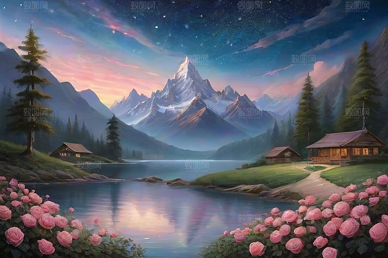 星空花吻浪漫唯美的玫瑰奇观