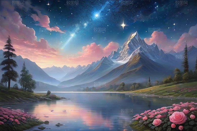 星空花吻浪漫唯美的玫瑰奇观