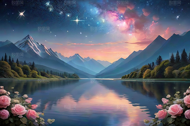 星空花吻浪漫唯美的玫瑰奇观
