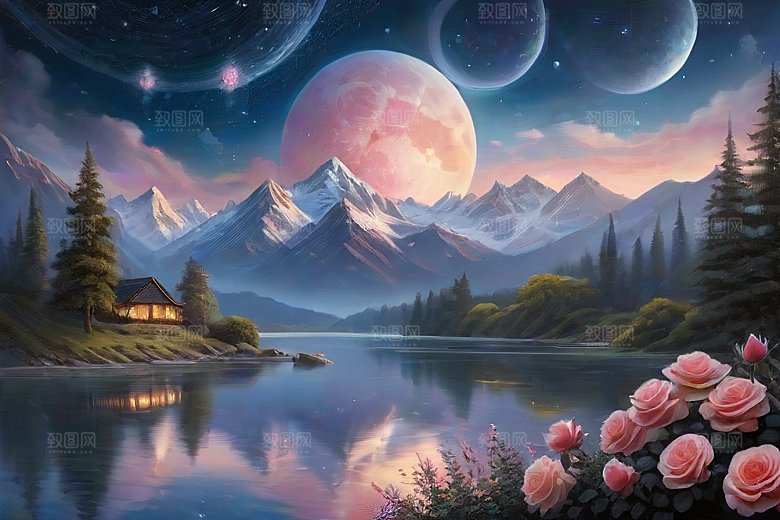 星空花吻浪漫唯美的玫瑰奇观