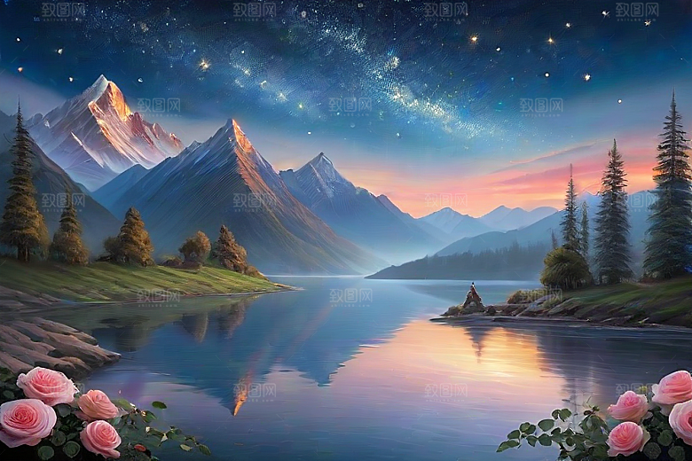 星空花吻浪漫唯美的玫瑰奇观