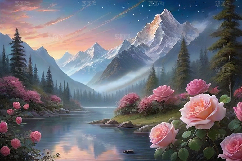 星空之吻浪漫唯美的花与星相遇