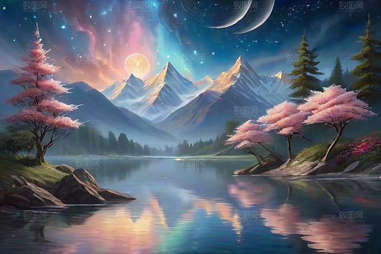 星空之吻浪漫唯美的花与星相遇