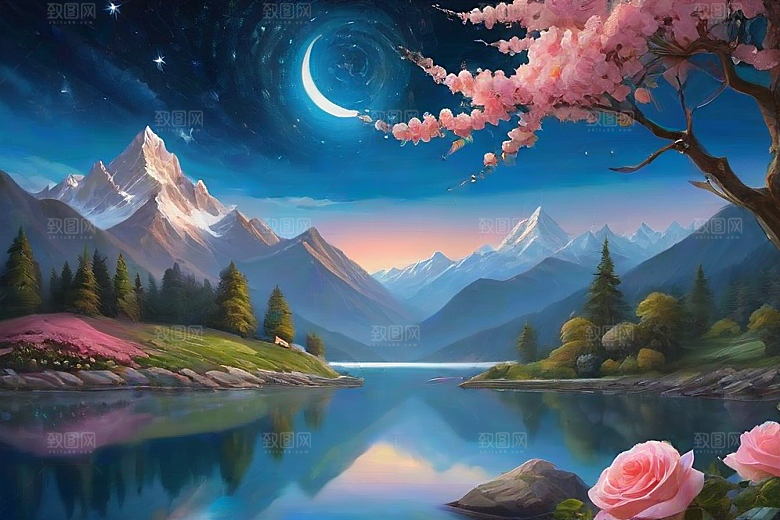 星空之吻浪漫唯美的花与星相遇