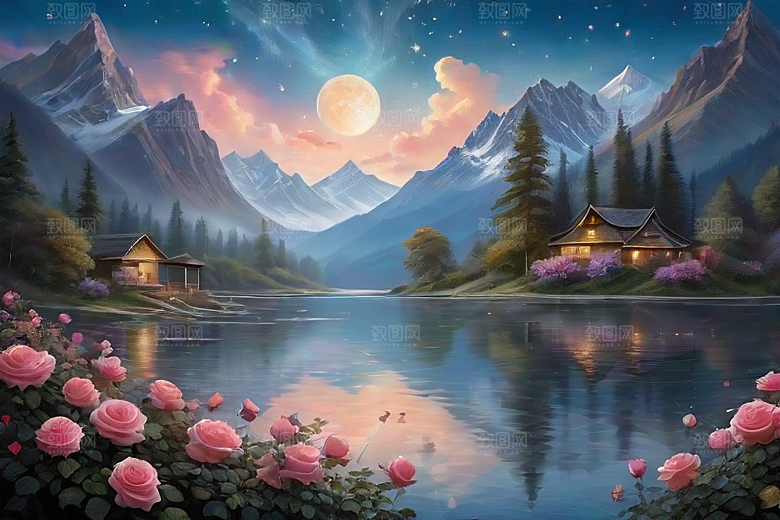 星空之吻浪漫唯美的花与星相遇