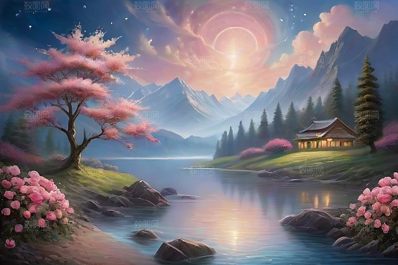 星空之吻浪漫唯美的花与星相遇