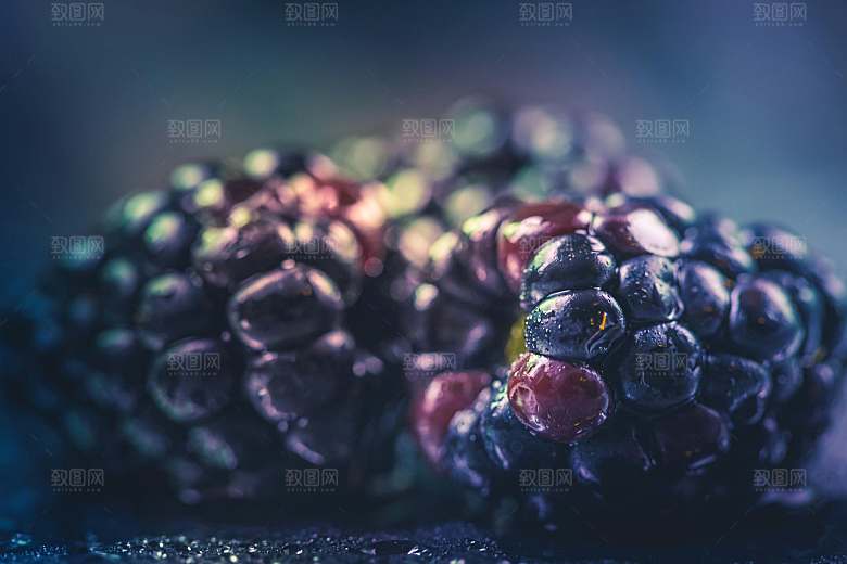 黑莓水果摄影特写素材