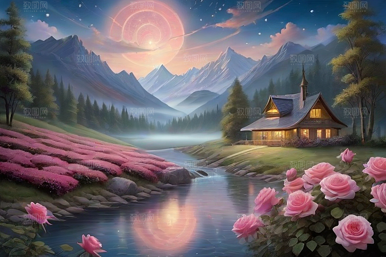 星空之吻浪漫唯美的花与星相遇