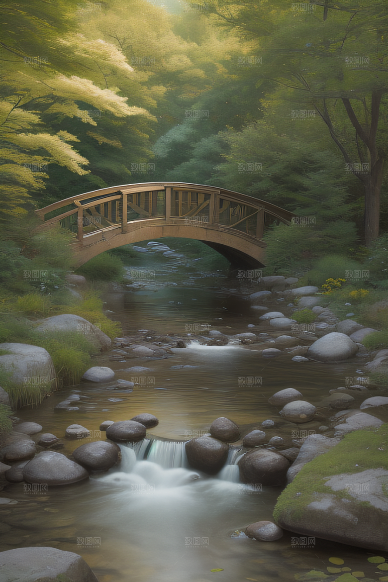 小桥流水清新雅致花香鸟鸣的乐园