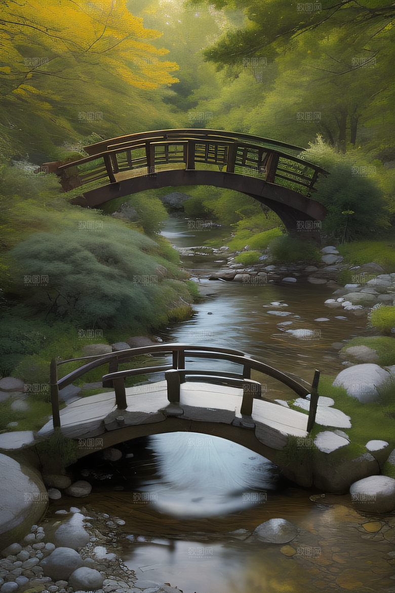小桥流水清新雅致花香鸟鸣的乐园