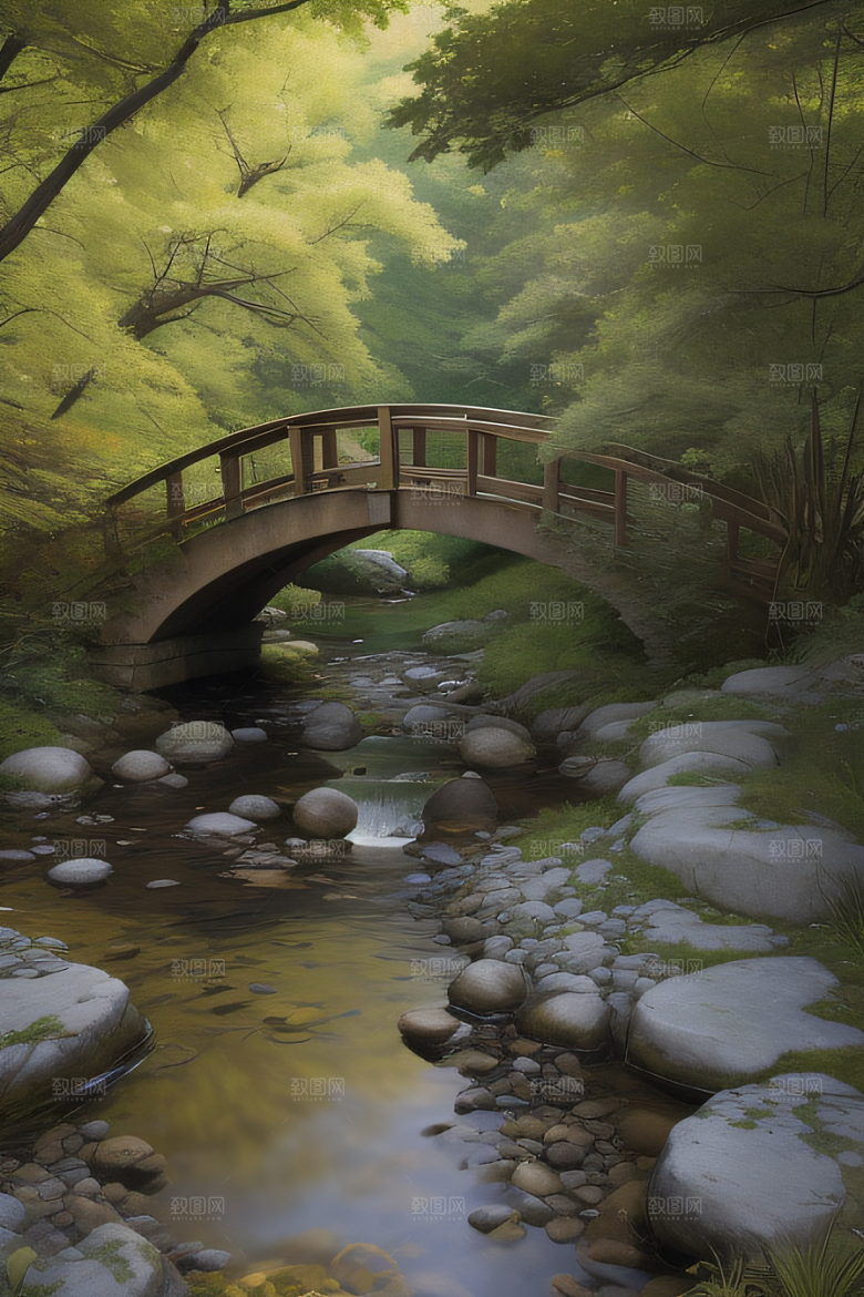 小桥流水清新雅致花香鸟鸣的乐园