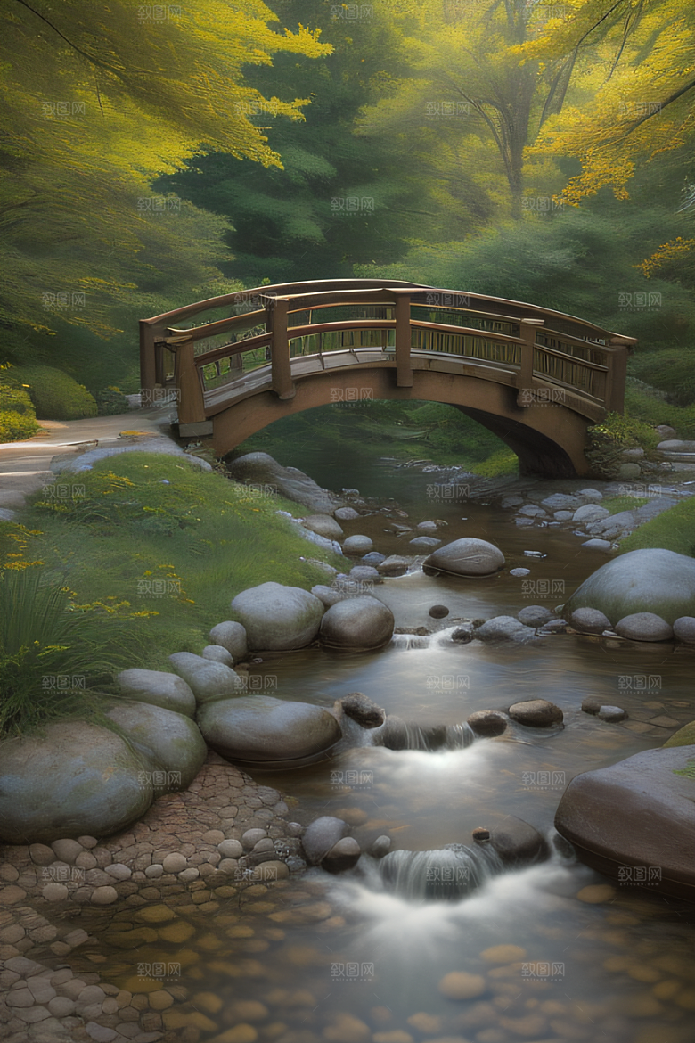 小桥流水清新雅致花香鸟鸣的乐园