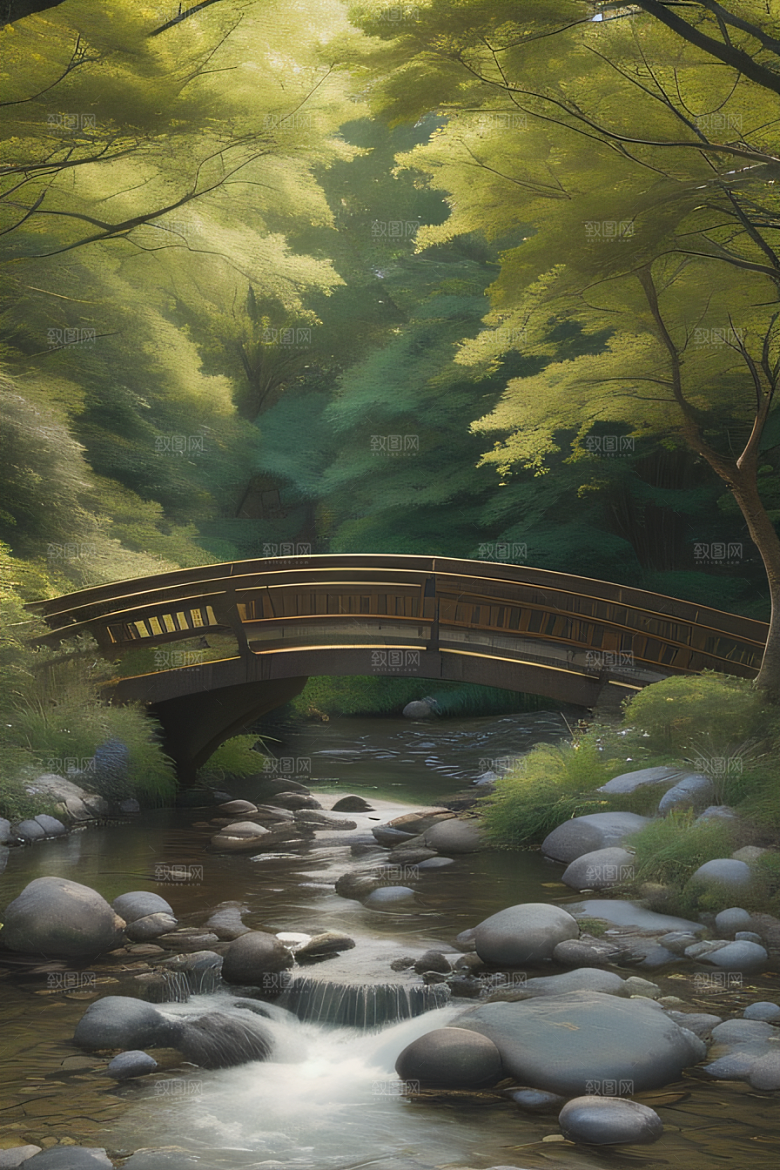 小桥流水清新雅致花香鸟鸣的乐园