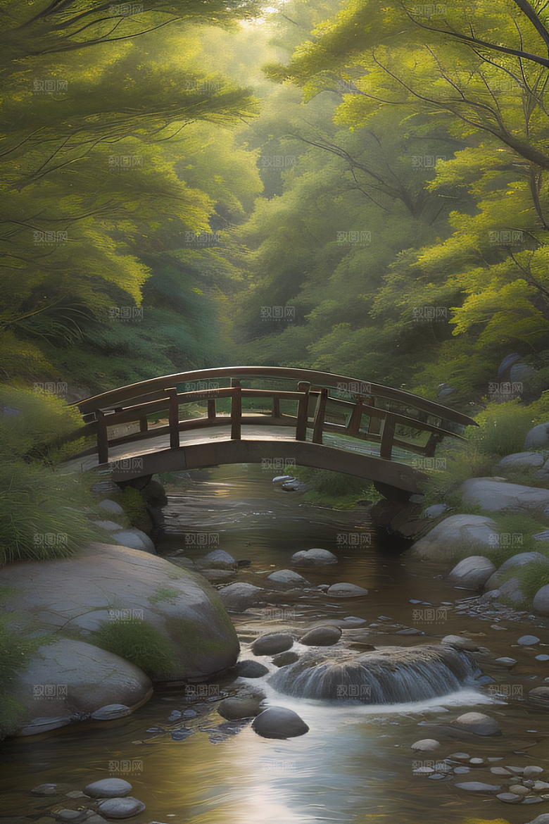 小桥流水清新雅致花香鸟鸣的乐园