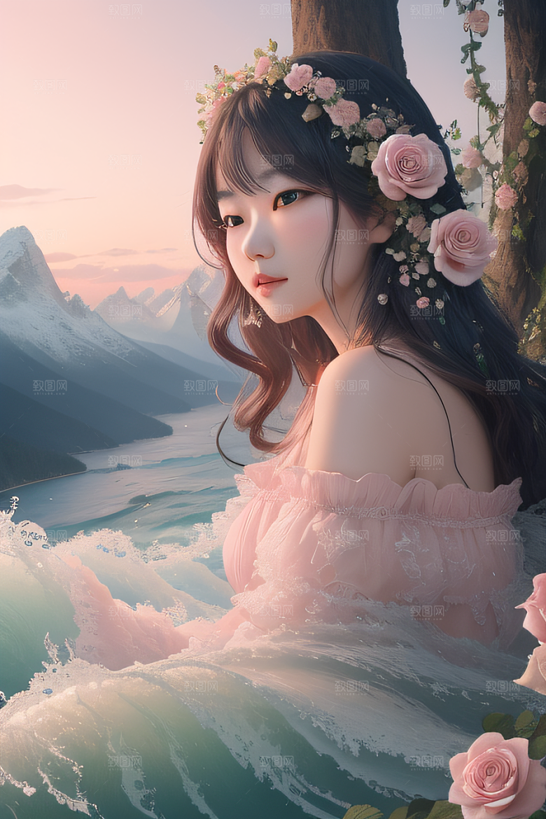 自然之美浩渺奇观与精致花朵的完美融合