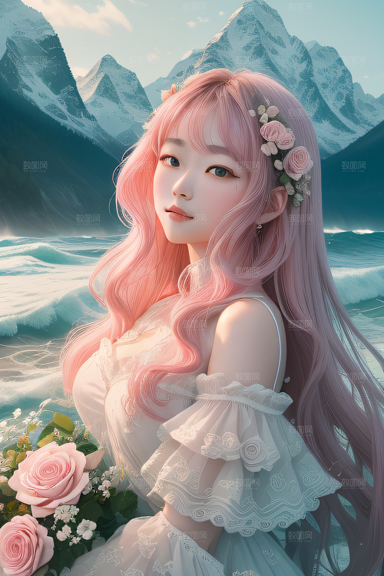 自然之美浩渺奇观与精致花朵的完美融合