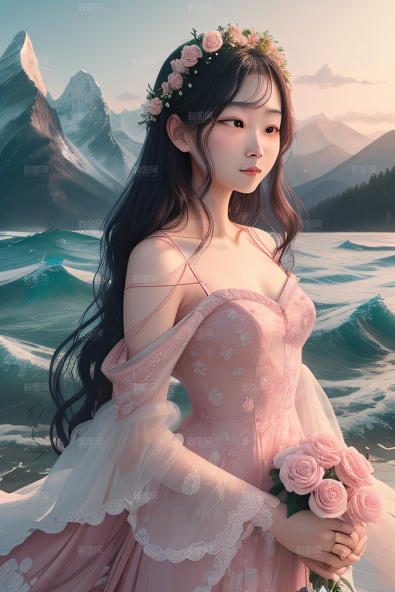 自然之美浩渺奇观与精致花朵的完美融合