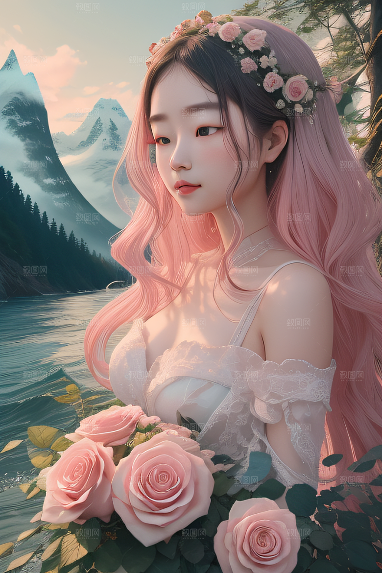 自然之美浩渺奇观与精致花朵的完美融合