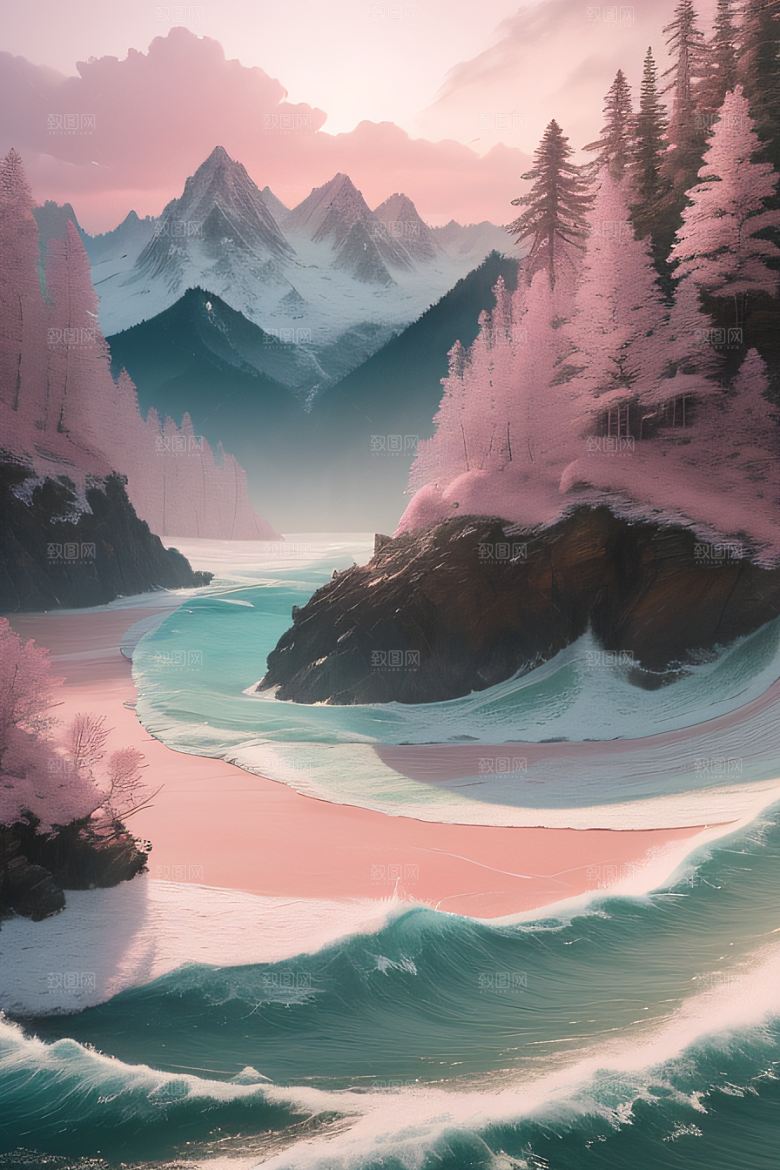 自然之美浩渺奇观与精致花朵的完美融合