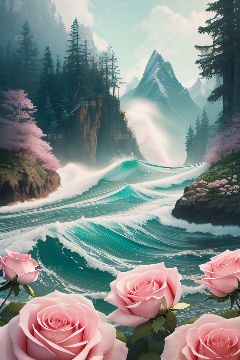 玫瑰花语粉红花朵的细腻情感