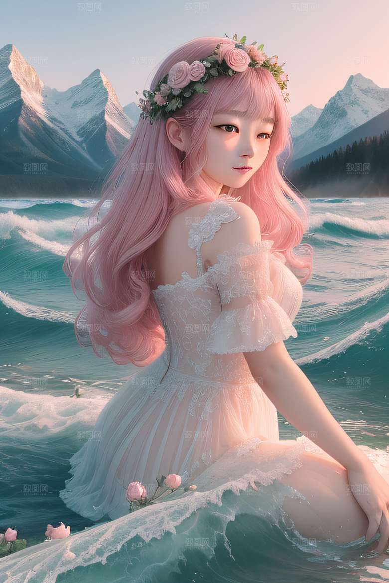 浩渺浪潮壮丽浪潮的震撼场面