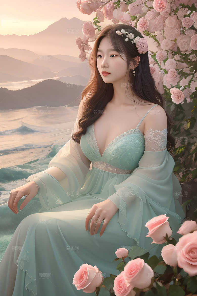 自然之美浩渺奇观与精致花朵的完美融合