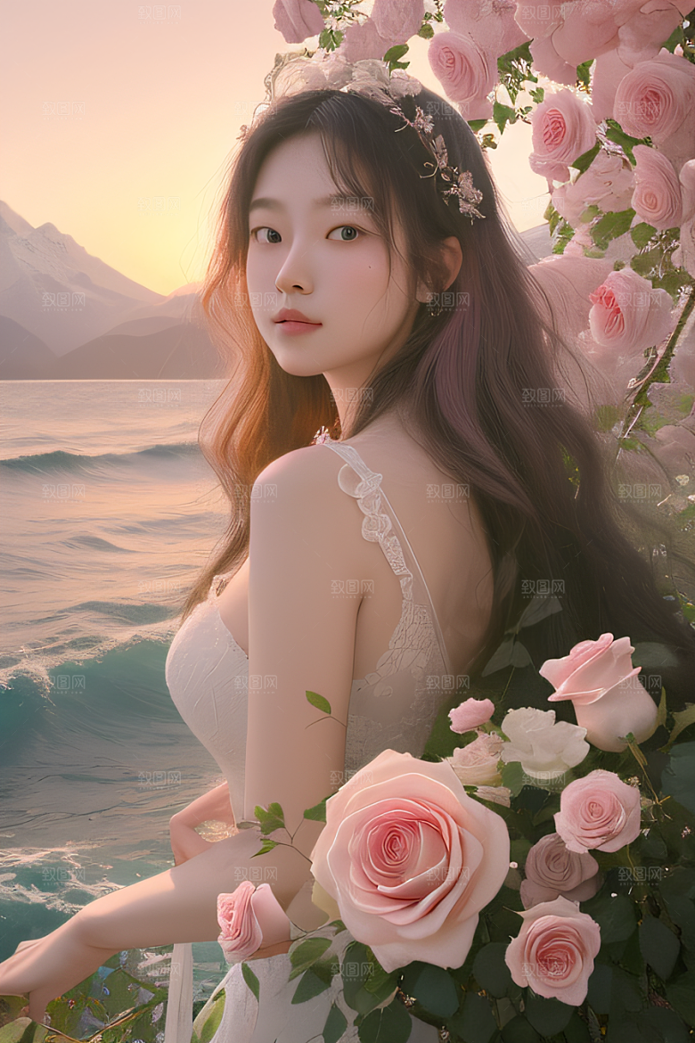 自然之美浩渺奇观与精致花朵的完美融合