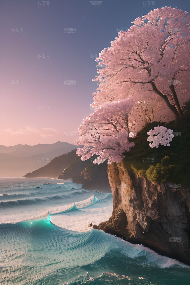 自然之美浩渺奇观与精致花朵的完美融合