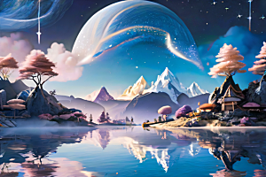 梦幻色彩绚丽世界中的奇幻冒险