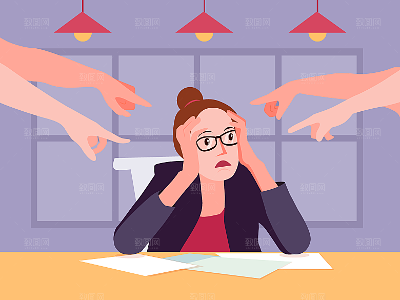 创意被指责的商务女子矢量图
