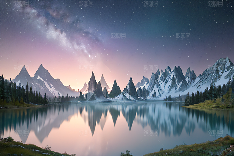 山脉壮丽高耸巍峨的大自然之美
