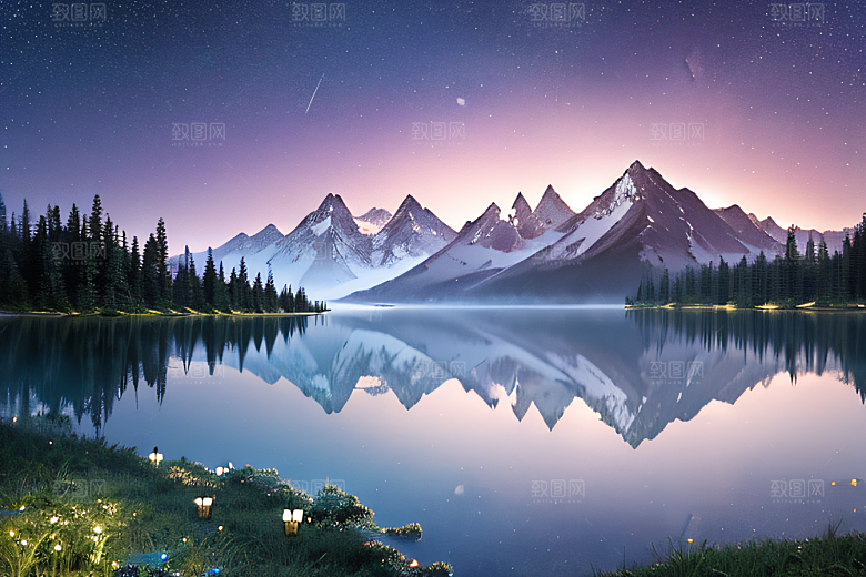 山脉壮丽高耸巍峨的大自然之美
